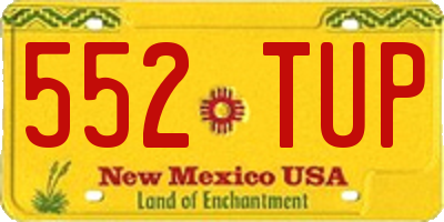 NM license plate 552TUP
