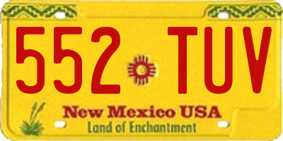 NM license plate 552TUV