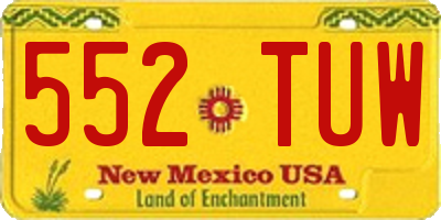 NM license plate 552TUW