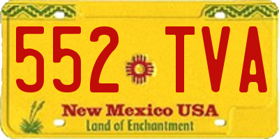 NM license plate 552TVA