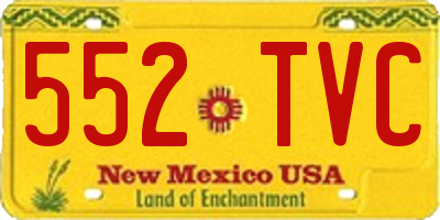 NM license plate 552TVC