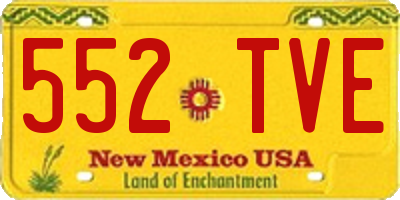 NM license plate 552TVE