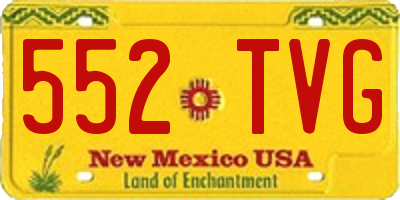 NM license plate 552TVG