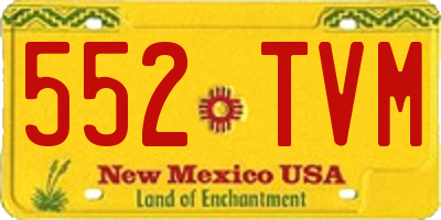 NM license plate 552TVM