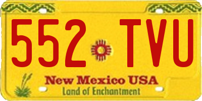 NM license plate 552TVU
