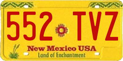 NM license plate 552TVZ