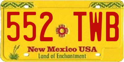 NM license plate 552TWB