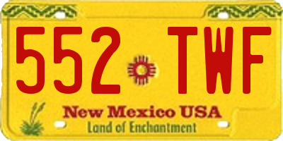 NM license plate 552TWF