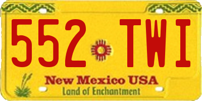 NM license plate 552TWI