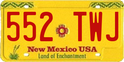 NM license plate 552TWJ