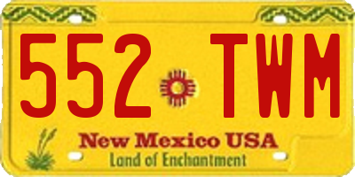 NM license plate 552TWM