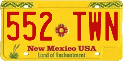 NM license plate 552TWN