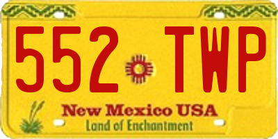NM license plate 552TWP