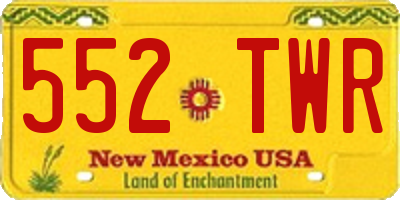 NM license plate 552TWR