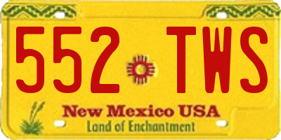 NM license plate 552TWS