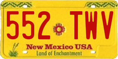 NM license plate 552TWV