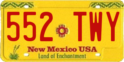 NM license plate 552TWY