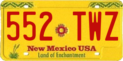 NM license plate 552TWZ