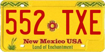 NM license plate 552TXE