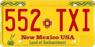 NM license plate 552TXI