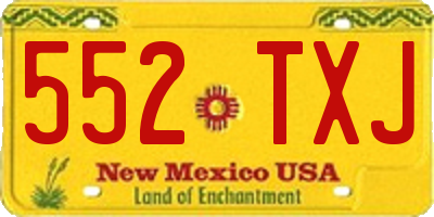 NM license plate 552TXJ