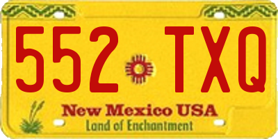 NM license plate 552TXQ