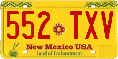 NM license plate 552TXV