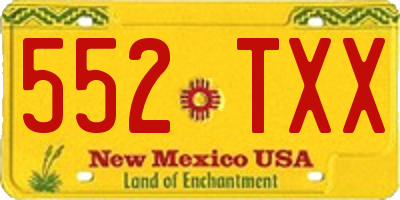 NM license plate 552TXX