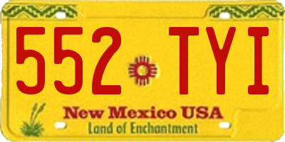 NM license plate 552TYI