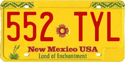 NM license plate 552TYL