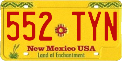 NM license plate 552TYN