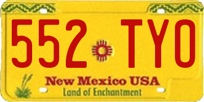 NM license plate 552TYO