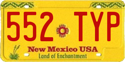 NM license plate 552TYP