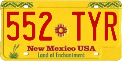 NM license plate 552TYR
