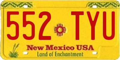 NM license plate 552TYU