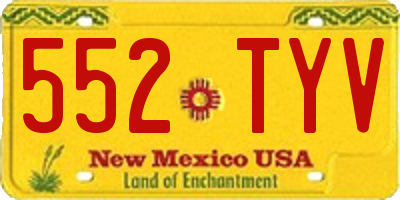 NM license plate 552TYV