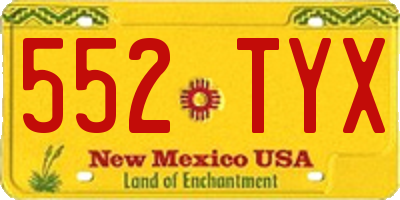 NM license plate 552TYX