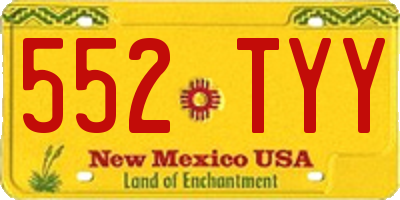 NM license plate 552TYY