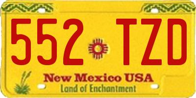 NM license plate 552TZD