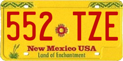 NM license plate 552TZE