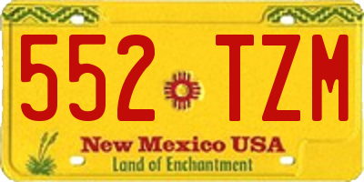 NM license plate 552TZM