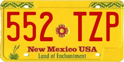 NM license plate 552TZP