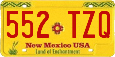 NM license plate 552TZQ