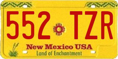 NM license plate 552TZR