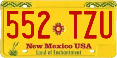 NM license plate 552TZU