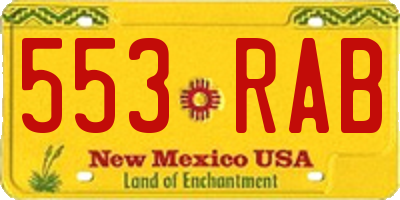 NM license plate 553RAB