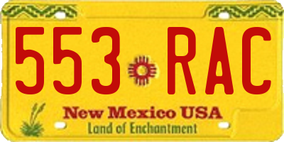 NM license plate 553RAC