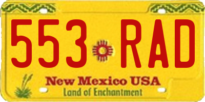 NM license plate 553RAD