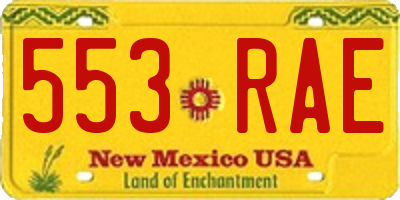 NM license plate 553RAE