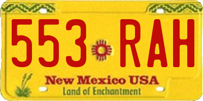 NM license plate 553RAH